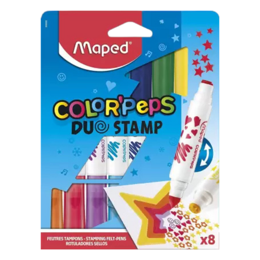 Maped Color'Peps Duo Stamp Felt Pens Set - Pack of 8