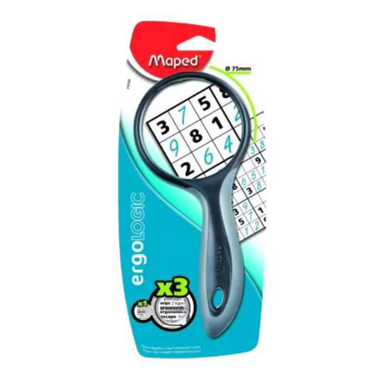 Maped Ergologic 75 mm, x 3 Zoom Magnifier (Assorted)