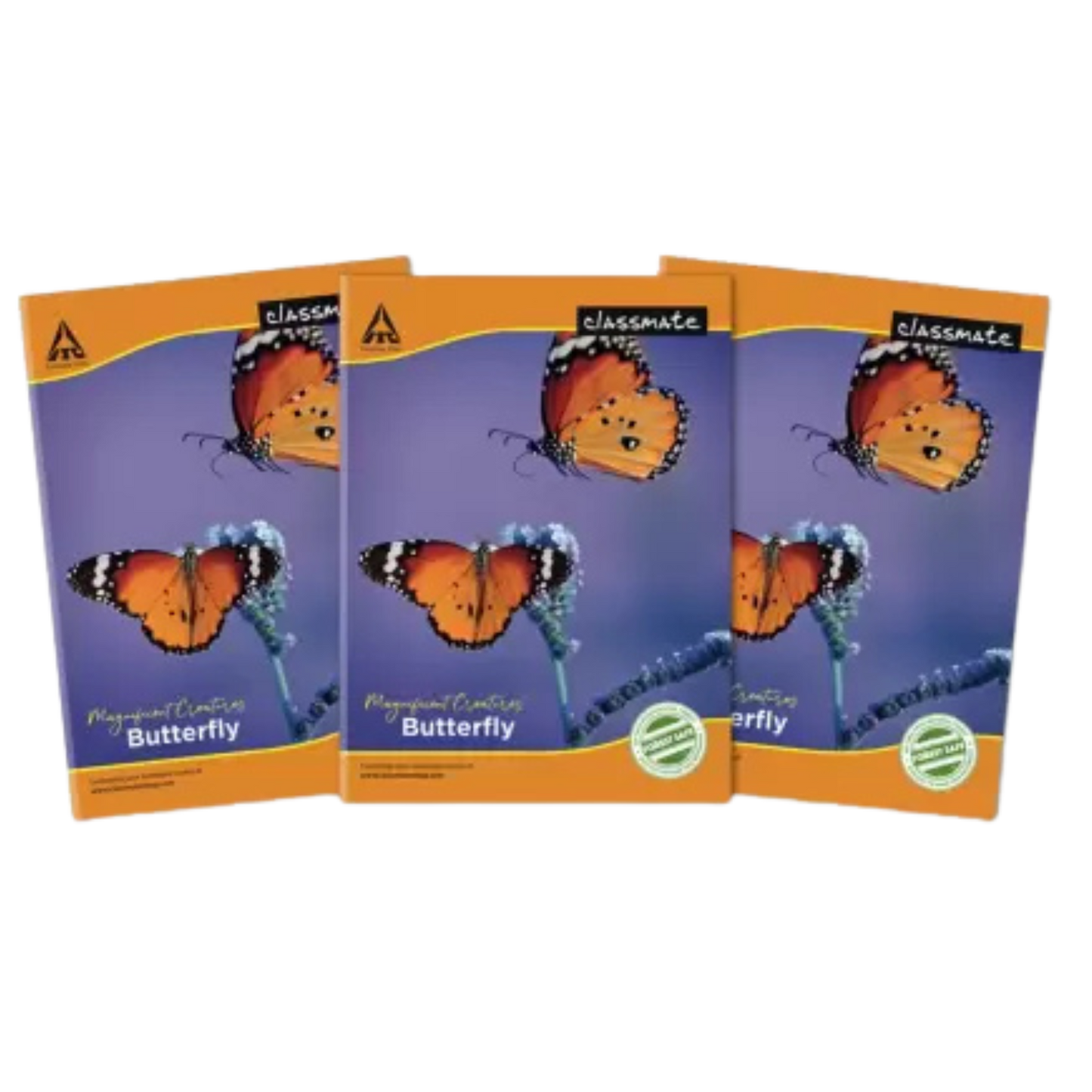 Classmate Long Notebook 297mm x 162mm Book-size Notebook Single Line 172 Pages (Multicolor, Pack of 3)