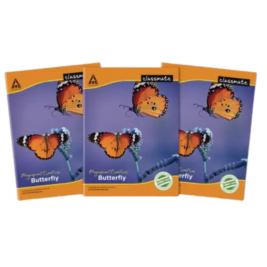 Classmate Long Notebook 297mm x 162mm Book-size Notebook Single Line 172 Pages (Multicolor, Pack of 3)