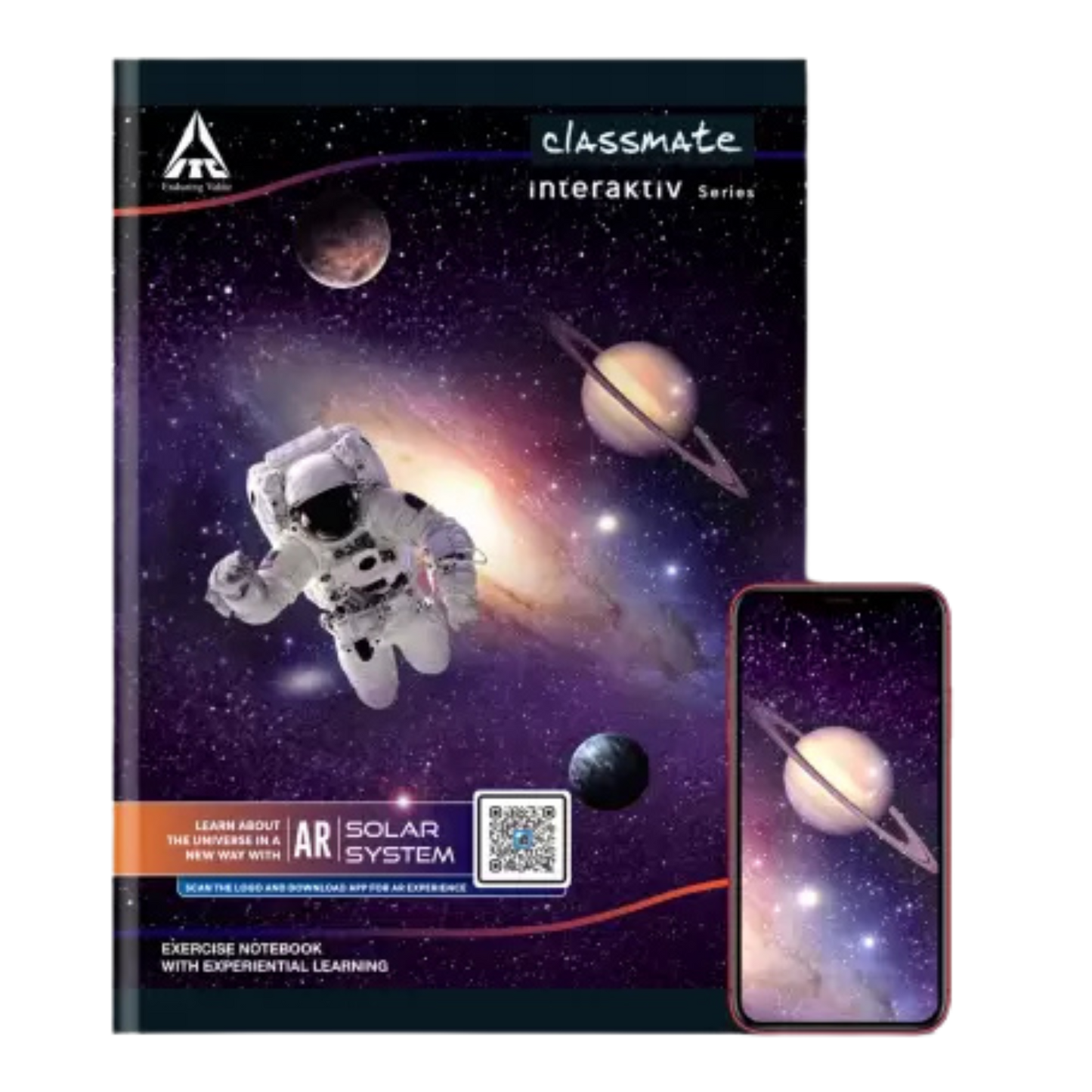 Classmate Interaktiv AR A4 Notebook Ruled 140 Pages (Mutlicolor, Pack of 3)