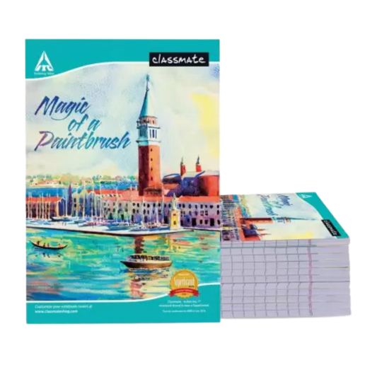 Classmate Longbook A4 Notebook Single Line 140 Pages (Multicolor, Pack of 12)