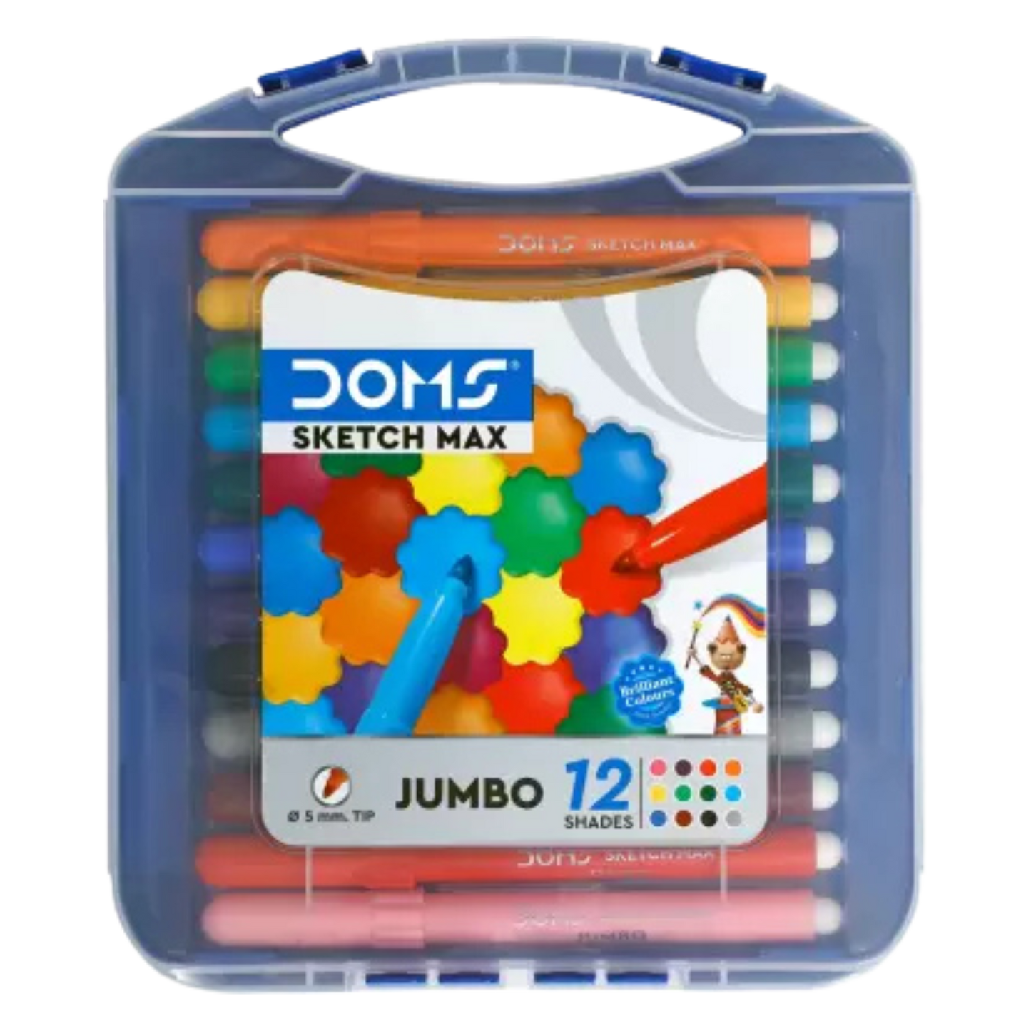 DOMS Jumbo Sketch Max Soft Tip Nib Sketch Pens (Set of 1, Multicolor)
