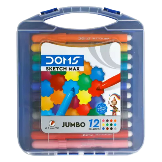 DOMS Jumbo Sketch Max Soft Tip Nib Sketch Pens (Set of 1, Multicolor)