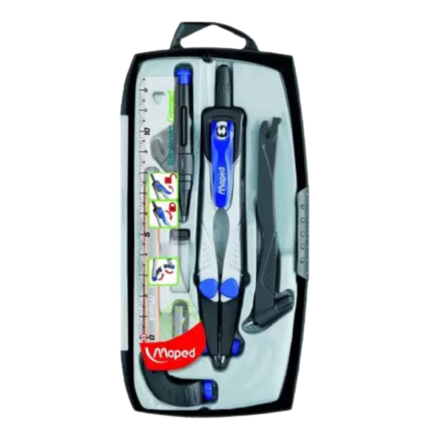 Maped Technic Compass Instrument Set (6 pieces set) Geometry Box (Multicolor)