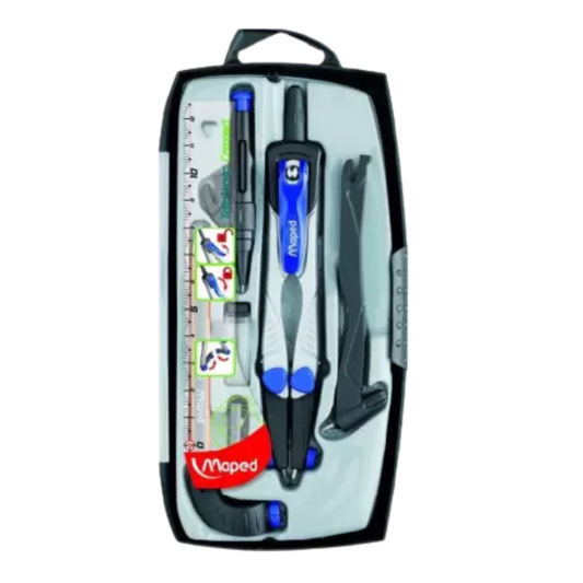 Maped Technic Compass Instrument Set (6 pieces set) Geometry Box (Multicolor)